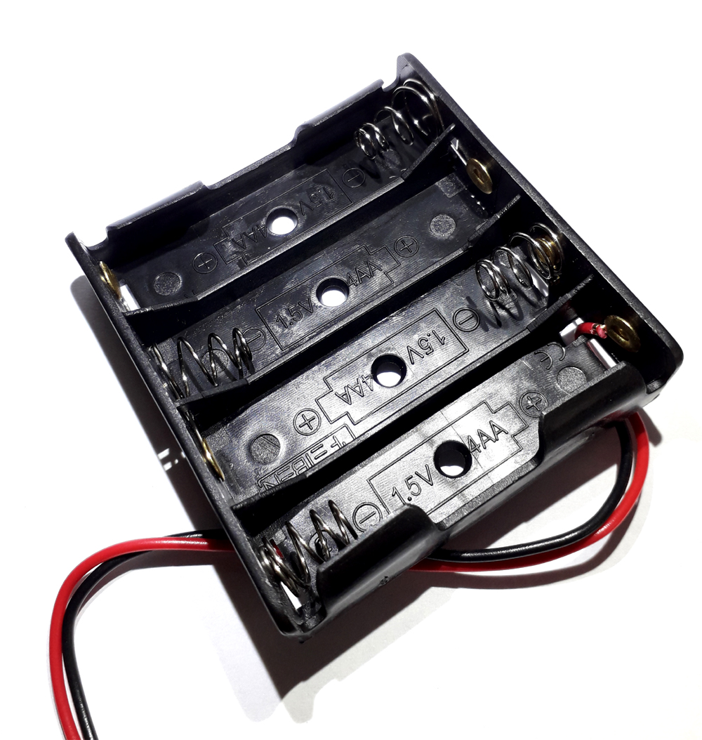 4x AA Batteriefach mit losen Drähten - AA - Aufbewahrungsboxen -  Batteriezubehör