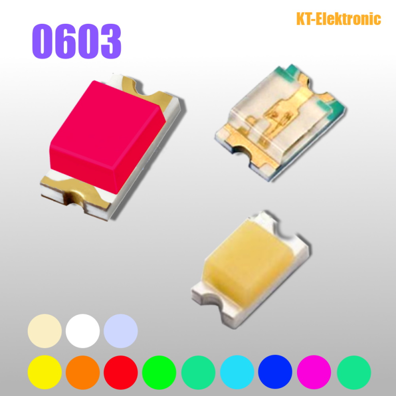 10 Stück SMD LED Bauform 0603, verschiedene Farben
