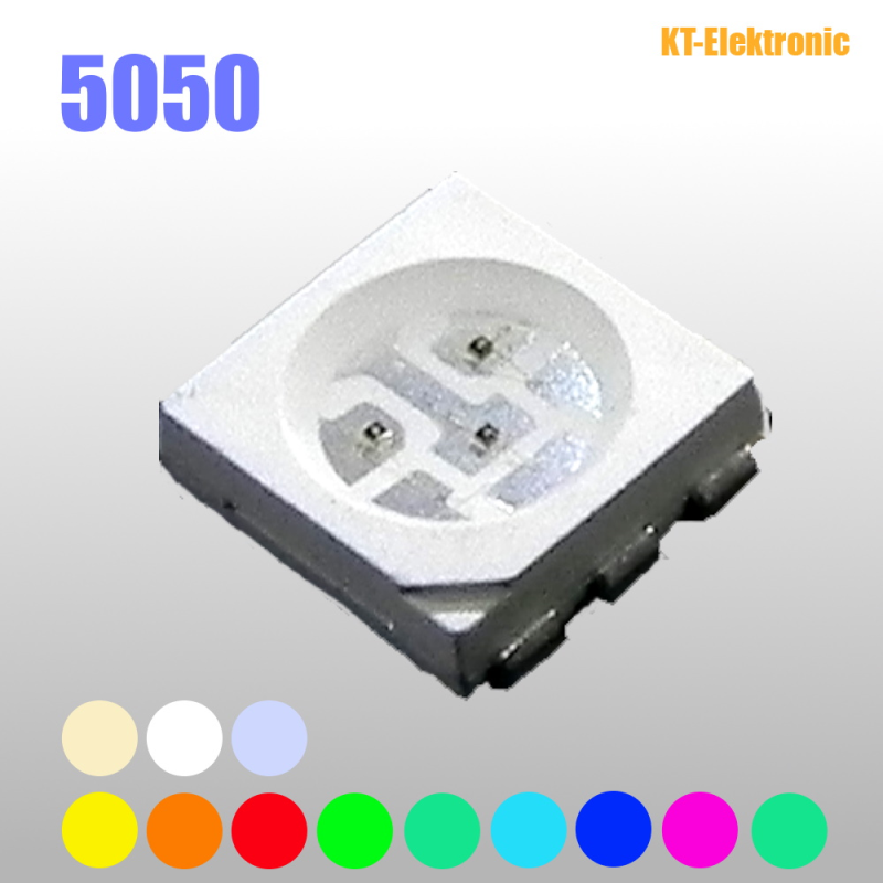 10 Stück SMD LED Bauform 5050, verschiedene Farben