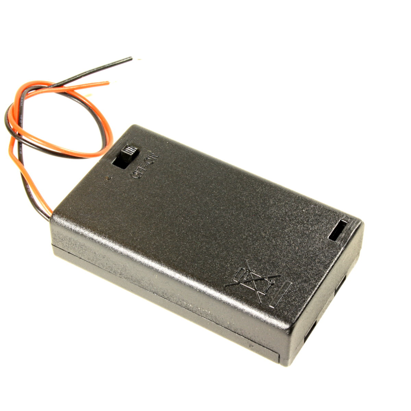 AAA Batteriehalter mit Kabel, Gehäuse und Schalter 3 Zellen