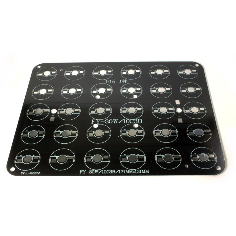 170x130mm Leiterplatte Platine aus Aluminium schwarz für 30 Power LED Emitter