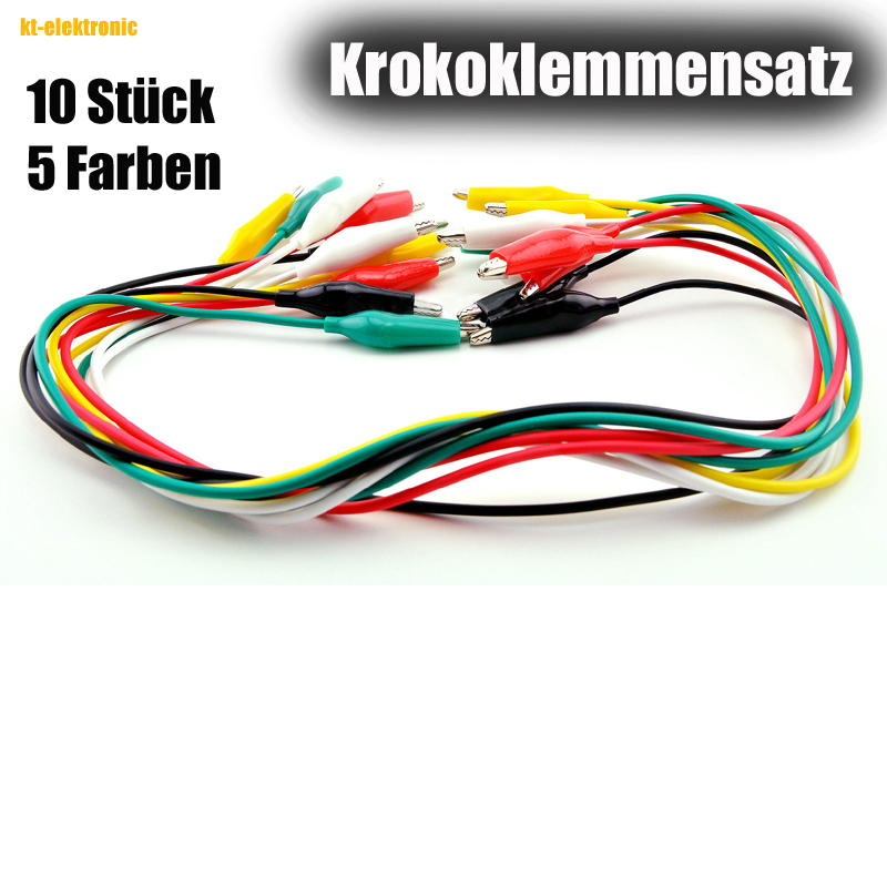 Krokoklemmensatz 10 Stk., 5 Farben, Gr. L