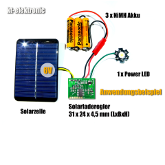 Solar Laderegler für NiMH Akkus + LED Steuerung mit Zeitautomatik