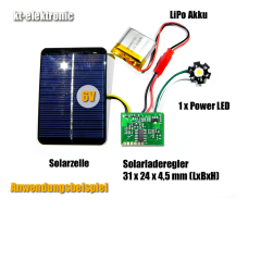 Solar Laderegler mit LED Steuerung und Zeitautomatik für 3,7V LiPo oder LiIon Akkus