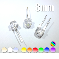 LED 8 mm klares Gehäuse, Straw Hat Bauform, verschiedene Farben, Imax 150mA