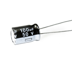 ELKO 100µF (100uF) / 50V - 8x12mm Elektrolyt Kondensator radial