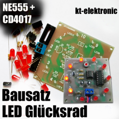 Bausatz LED Glücksrad mit NE555 + CD4017