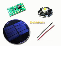Umrüstsatz für Solarleuchten, Laderegler, Solarzelle rund Ø 98 mm, LED