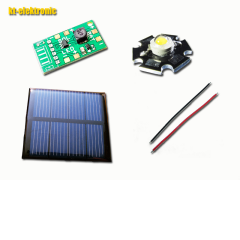 Umrüstsatz für Solarleuchten, Laderegler, Solarzelle eckig 55x55 mm, LED