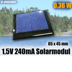 1,5V 240mA 0,36W 65x45mm Solarmodul Solarzelle vergossen