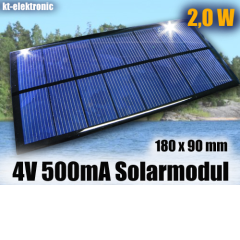 4V 500mA 2W 180x90mm Solarmodul Solarzelle Polykristallin vergossen