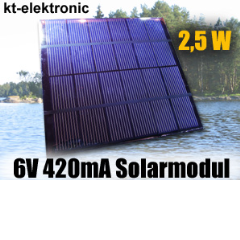 6V 420mA 2,5W 132x142mm Solarmodul Solarzelle vergossen