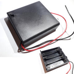 AA Batteriehalter mit Kabel, Gehäuse und Schalter 4 Zellen