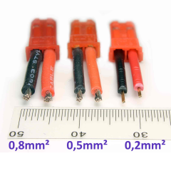 JST Kabel Stecker / Buchse, 0,8 mm² AWG18 Silikonkabel L=20cm